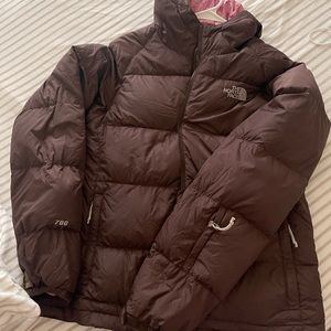 Northface Brown Puffer Nupste 700 Jacket